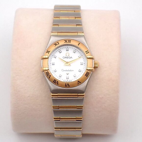OMEGA Constellation Ladies Watch 1262.75.00 Quartz Diamond Steel Gold 300RK956 - Picture 1 of 16